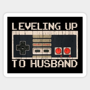 Leveling Up to Husband Play Gamer Groom Bachelor Party Sticker